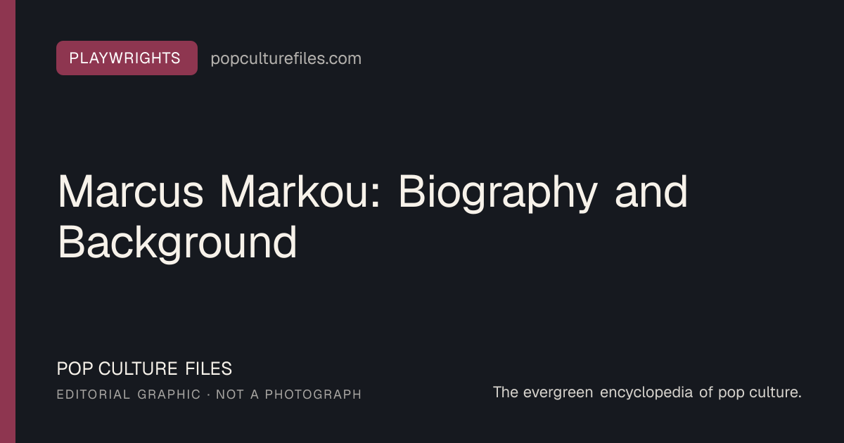 Editorial graphic for: Marcus Markou: Biography and Background