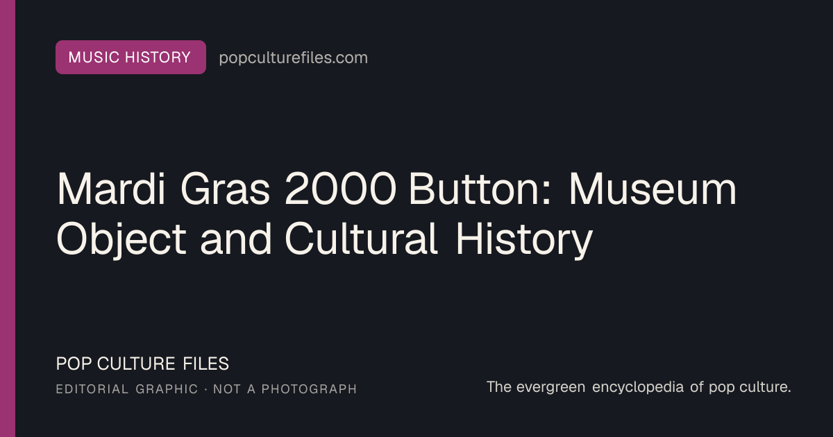 Editorial graphic for: Mardi Gras 2000 Button: Museum Object and Cultural History