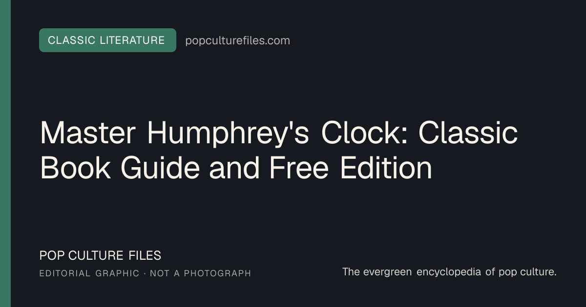Editorial graphic for: Master Humphrey's Clock: Classic Book Guide and Free Edition