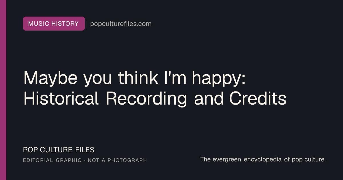 Editorial graphic for: Maybe you think I'm happy: Historical Recording and Credits