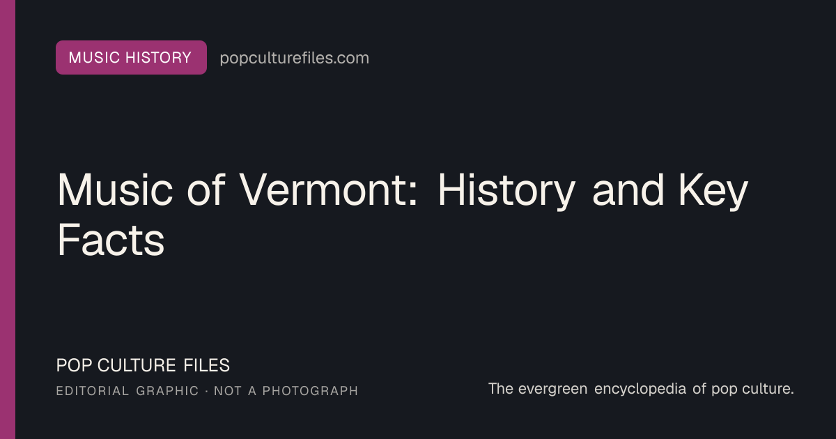 Editorial graphic for: Music of Vermont: History and Key Facts