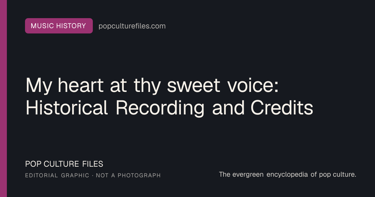 Editorial graphic for: My heart at thy sweet voice: Historical Recording and Credits