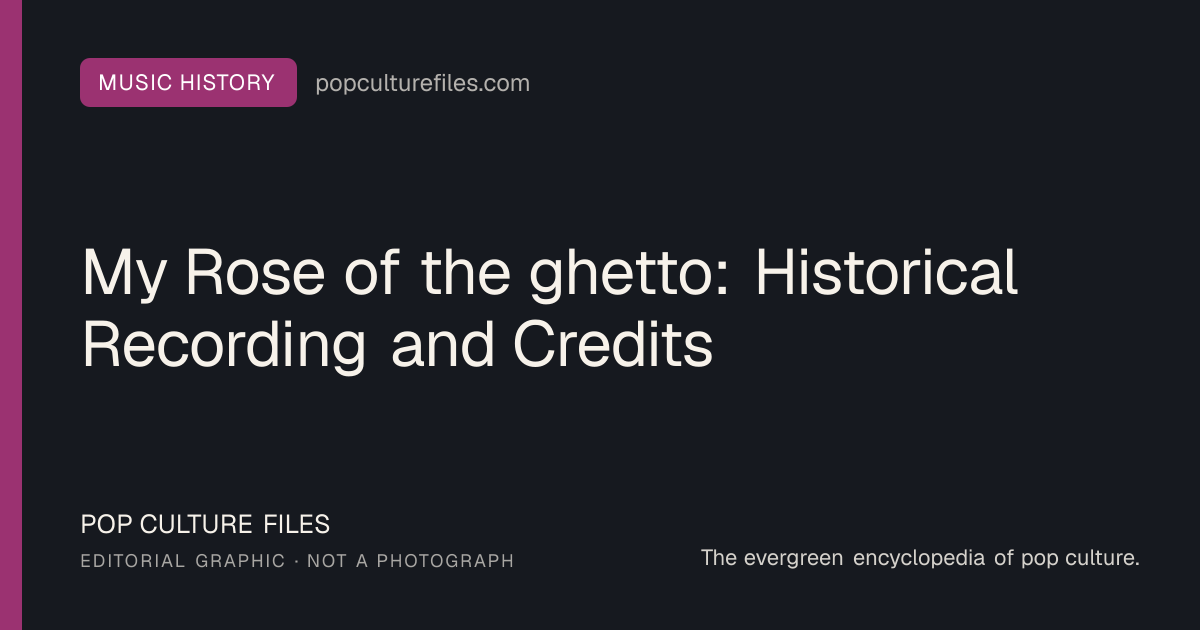Editorial graphic for: My Rose of the ghetto: Historical Recording and Credits