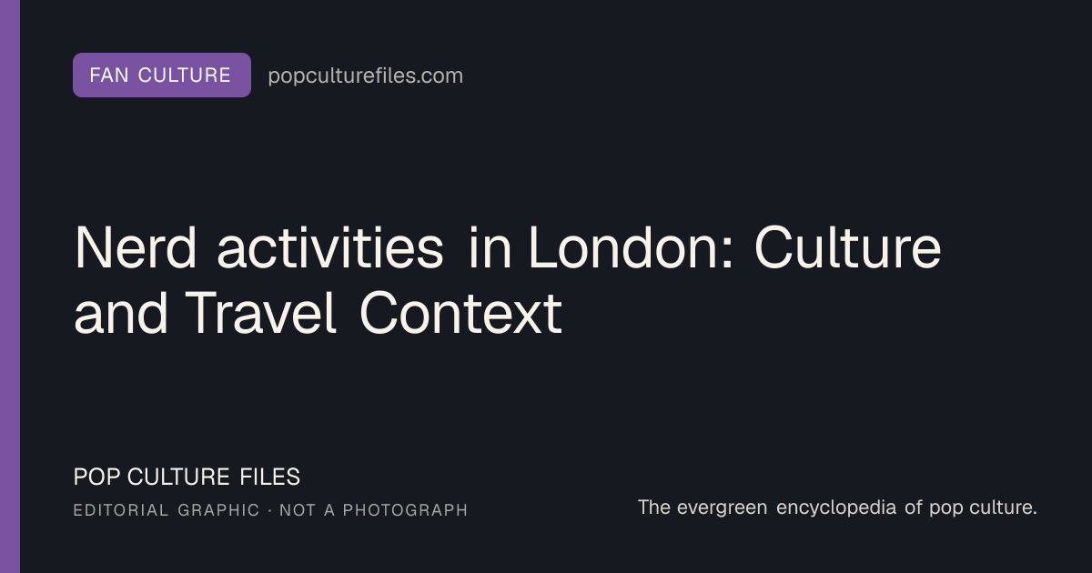 Editorial graphic for: Nerd activities in London: Culture and Travel Context