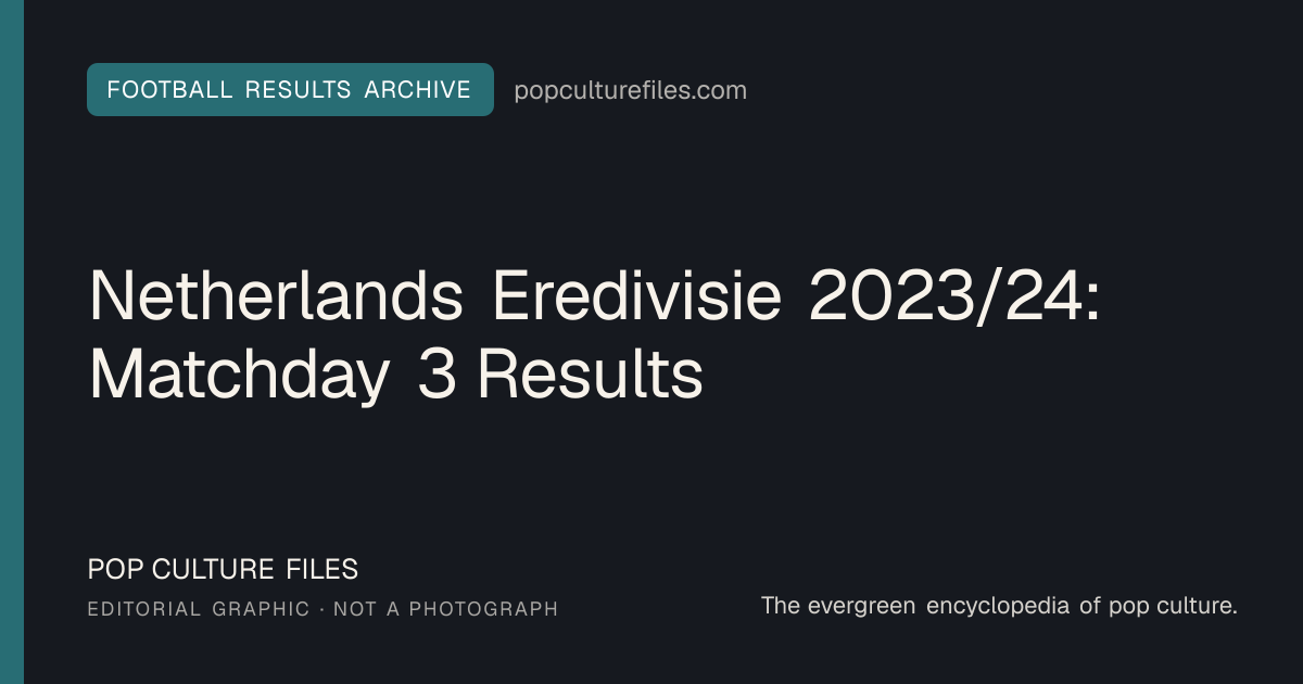 Editorial graphic for: Netherlands Eredivisie 2023/24: Matchday 3 Results
