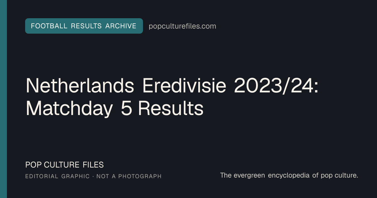 Editorial graphic for: Netherlands Eredivisie 2023/24: Matchday 5 Results