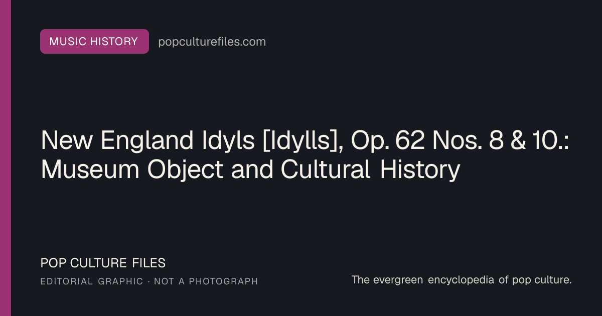 Editorial graphic for: New England Idyls [Idylls], Op. 62 Nos. 8 & 10.: Museum Object and Cultural History