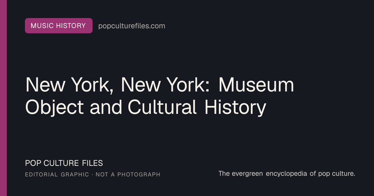 Editorial graphic for: New York, New York: Museum Object and Cultural History