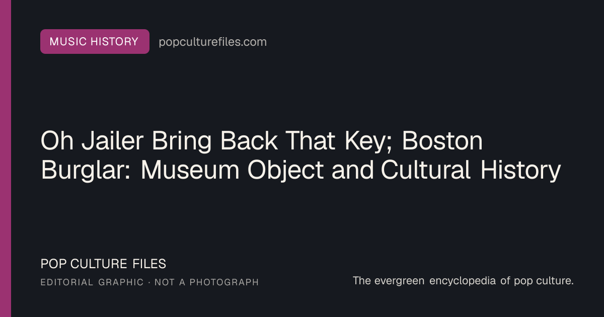 Editorial graphic for: Oh Jailer Bring Back That Key; Boston Burglar: Museum Object and Cultural History
