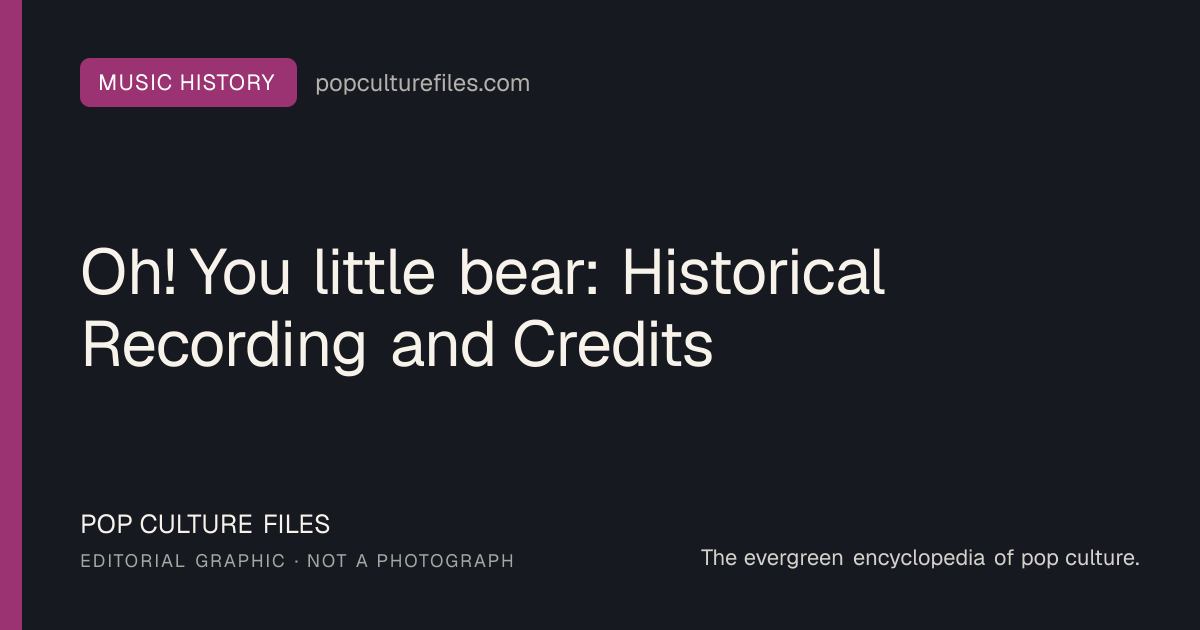 Editorial graphic for: Oh! You little bear: Historical Recording and Credits
