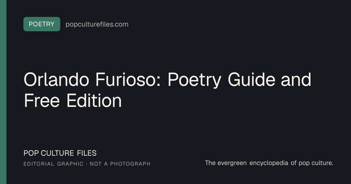 Editorial graphic for: Orlando Furioso: Poetry Guide and Free Edition