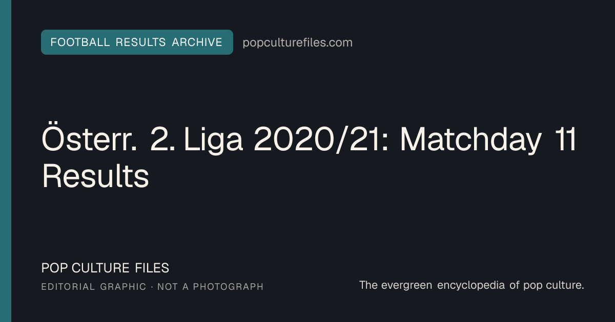 Editorial graphic for: Österr. 2. Liga 2020/21: Matchday 11 Results
