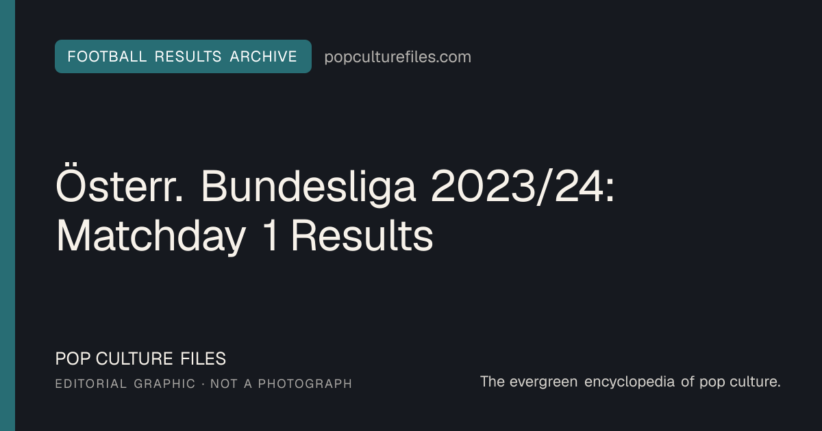 Editorial graphic for: Österr. Bundesliga 2023/24: Matchday 1 Results
