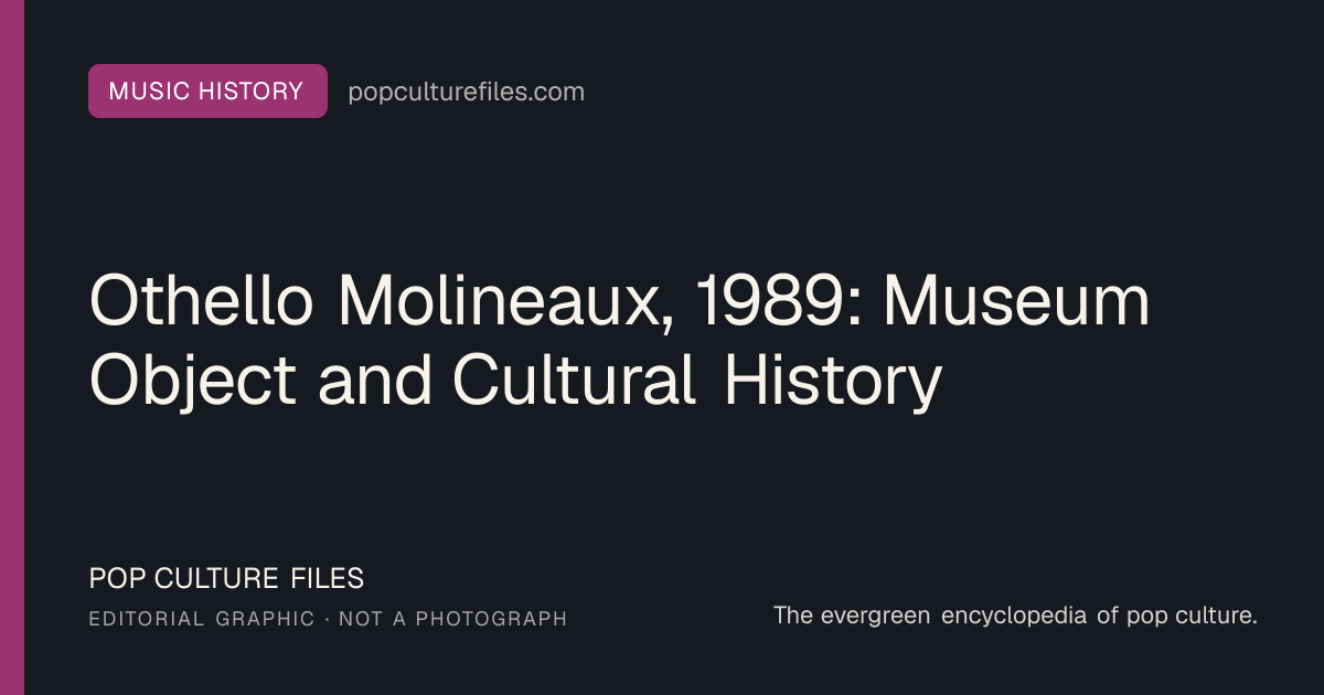 Editorial graphic for: Othello Molineaux, 1989: Museum Object and Cultural History