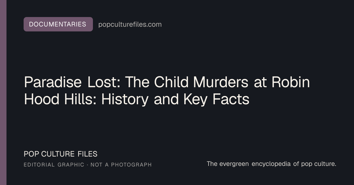 Editorial graphic for: Paradise Lost: The Child Murders at Robin Hood Hills: History and Key Facts