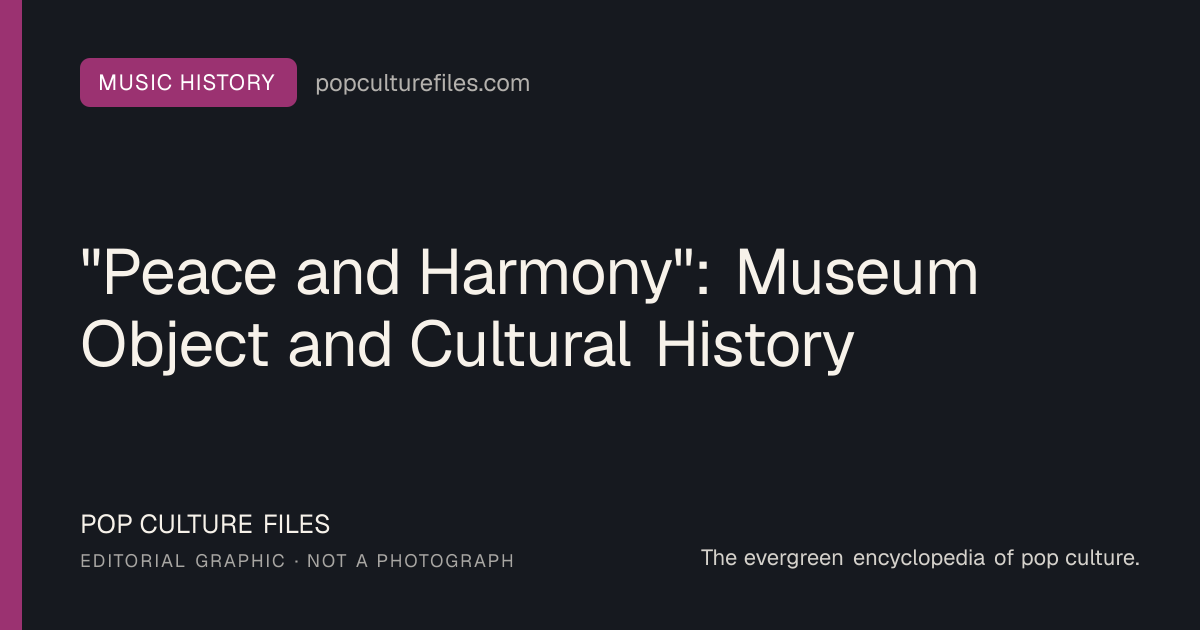 Editorial graphic for: "Peace and Harmony": Museum Object and Cultural History