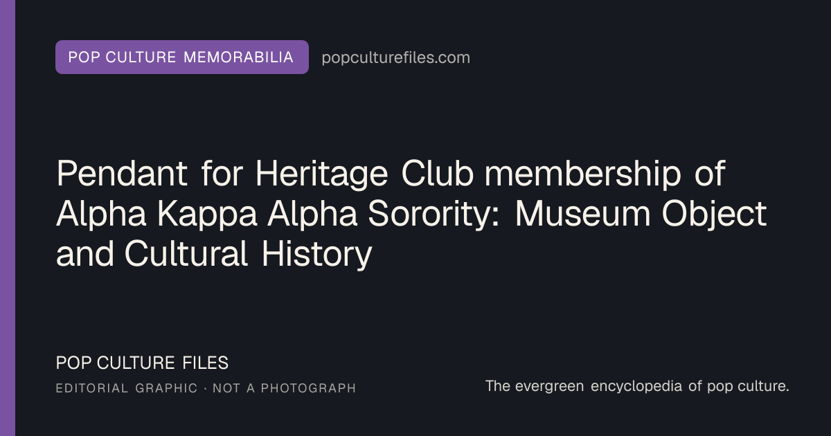Editorial graphic for: Pendant for Heritage Club membership of Alpha Kappa Alpha Sorority: Museum Object and Cultural History