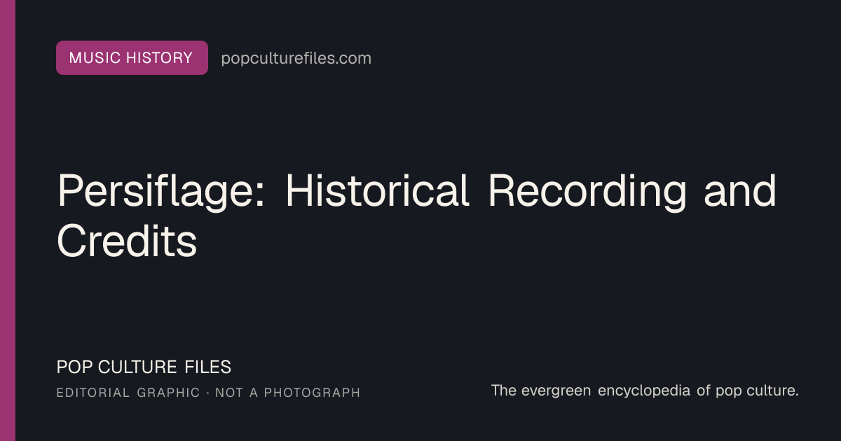 Editorial graphic for: Persiflage: Historical Recording and Credits