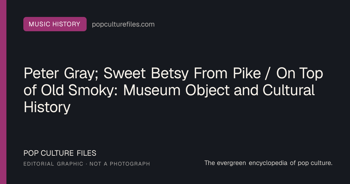Editorial graphic for: Peter Gray; Sweet Betsy From Pike / On Top of Old Smoky: Museum Object and Cultural History