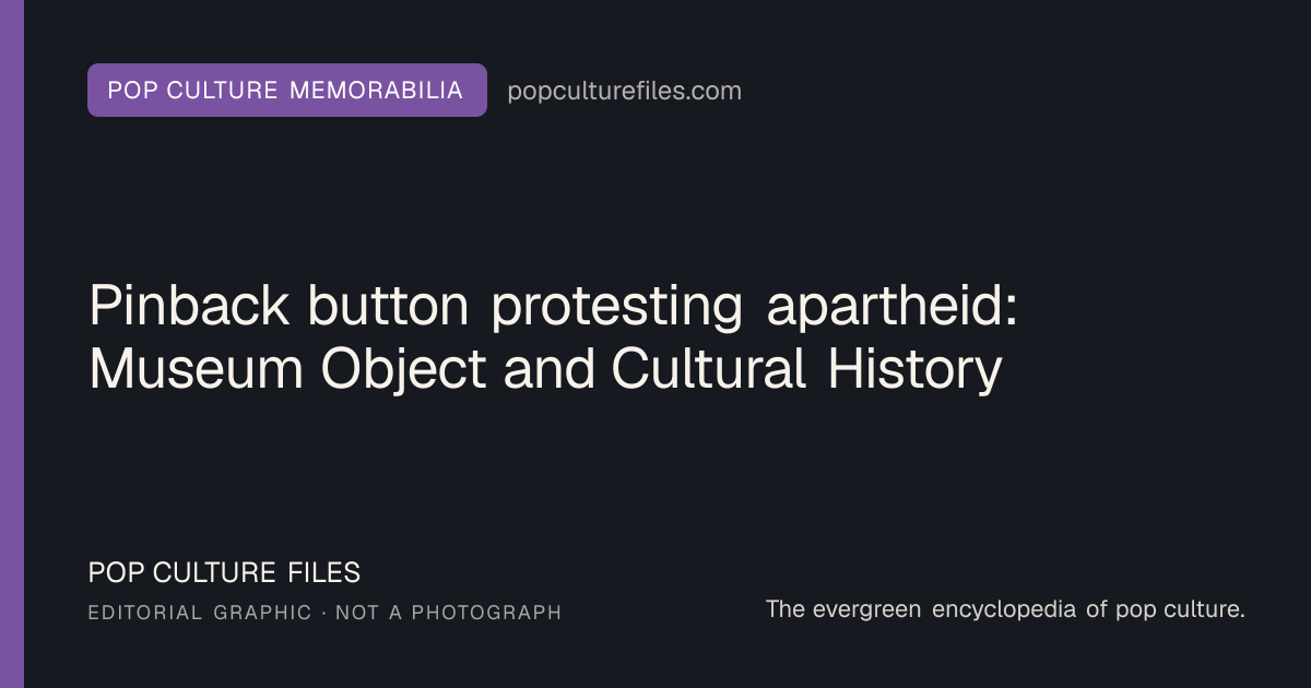 Editorial graphic for: Pinback button protesting apartheid: Museum Object and Cultural History