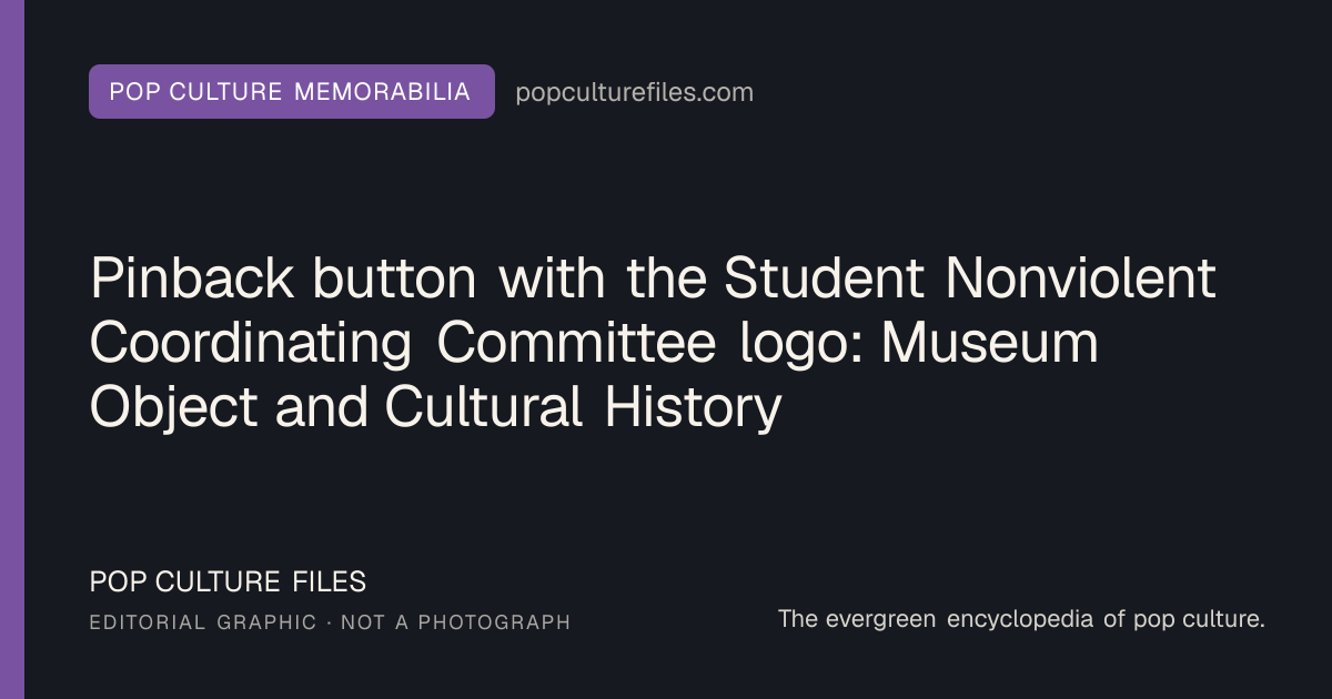 Editorial graphic for: Pinback button with the Student Nonviolent Coordinating Committee logo: Museum Object and Cultural History