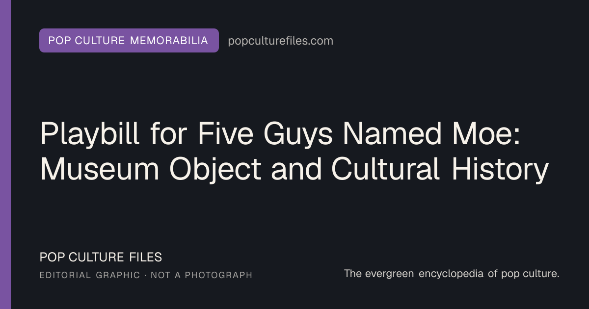 Editorial graphic for: Playbill for Five Guys Named Moe: Museum Object and Cultural History