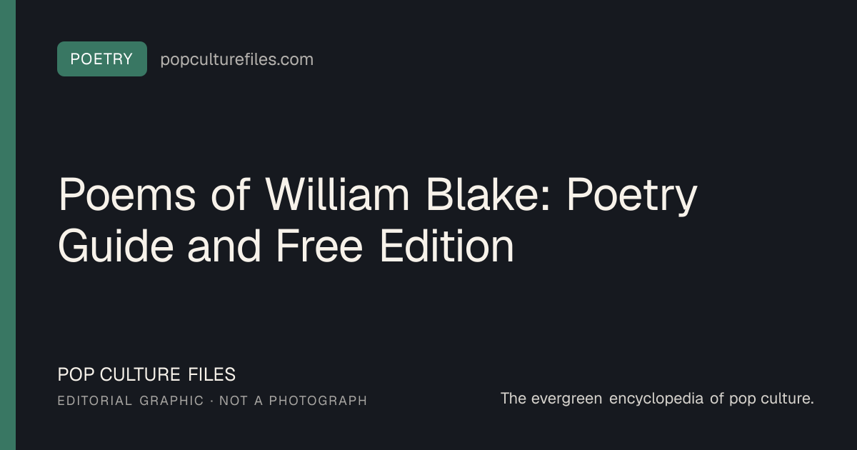 Editorial graphic for: Poems of William Blake: Poetry Guide and Free Edition
