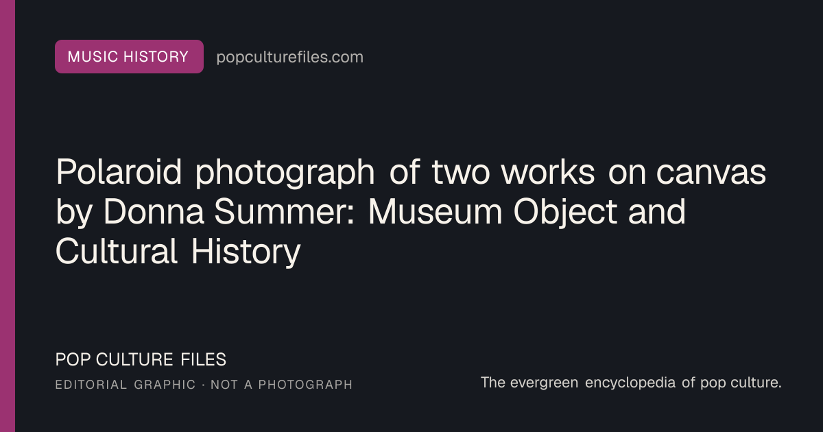 Editorial graphic for: Polaroid photograph of two works on canvas by Donna Summer: Museum Object and Cultural History