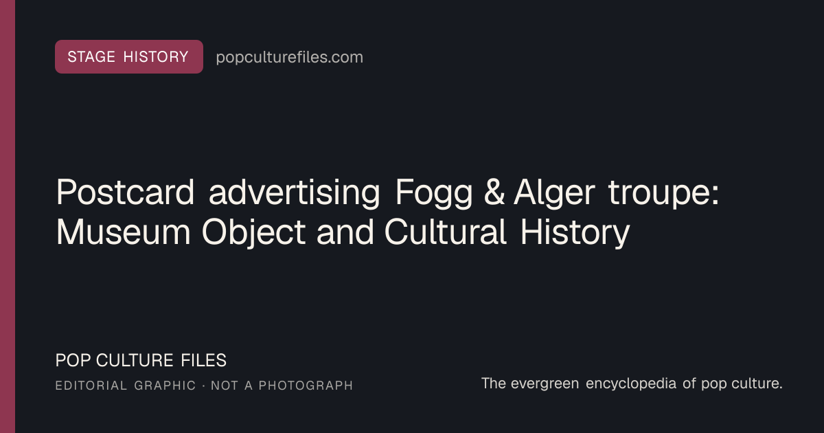 Editorial graphic for: Postcard advertising Fogg & Alger troupe: Museum Object and Cultural History