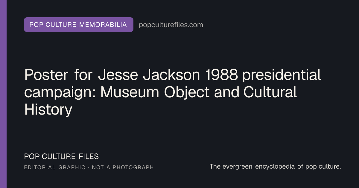Editorial graphic for: Poster for Jesse Jackson 1988 presidential campaign: Museum Object and Cultural History