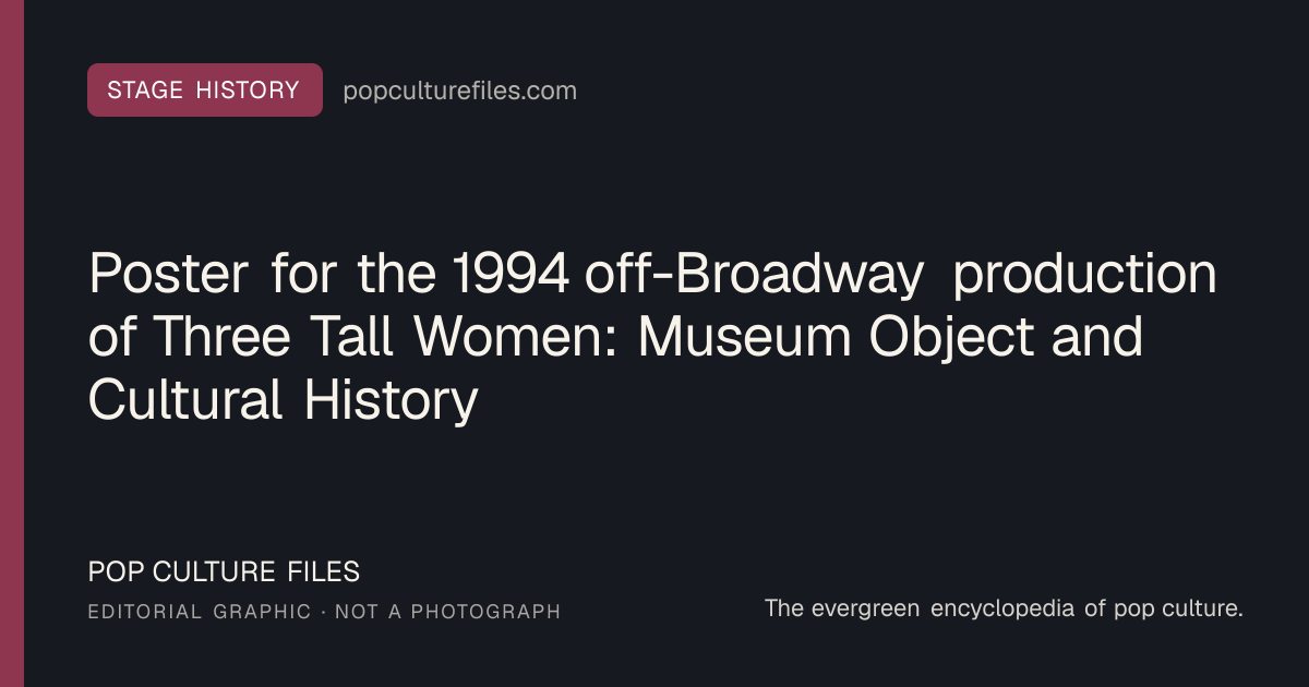 Editorial graphic for: Poster for the 1994 off-Broadway production of Three Tall Women: Museum Object and Cultural History