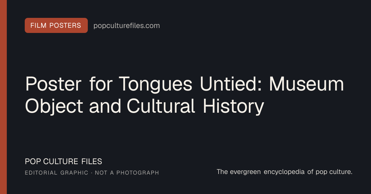 Editorial graphic for: Poster for Tongues Untied: Museum Object and Cultural History
