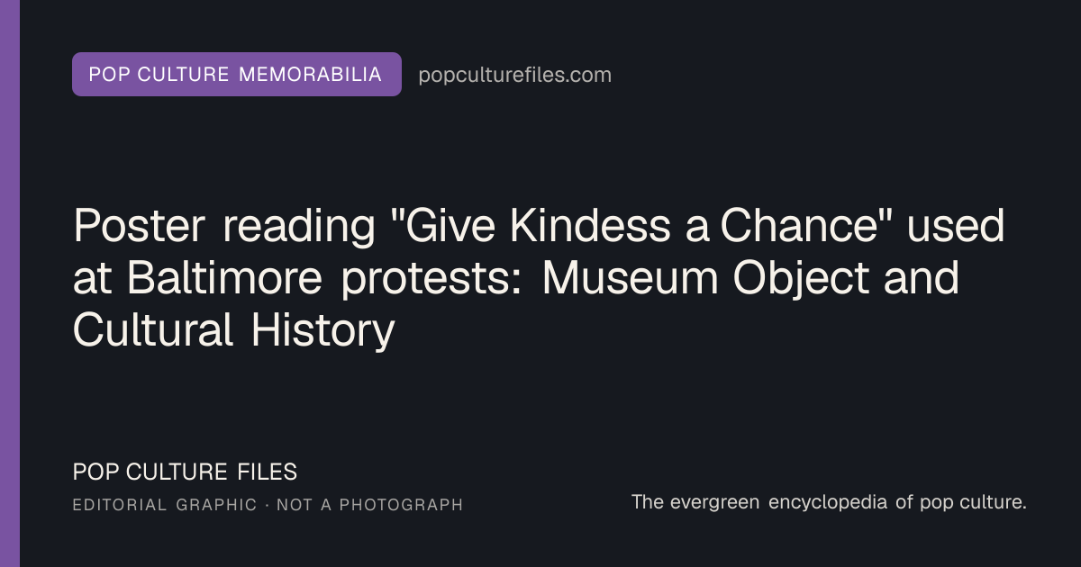 Editorial graphic for: Poster reading "Give Kindess a Chance" used at Baltimore protests: Museum Object and Cultural History