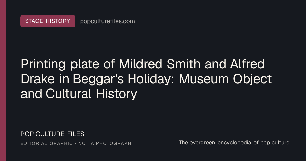 Editorial graphic for: Printing plate of Mildred Smith and Alfred Drake in Beggar's Holiday: Museum Object and Cultural History