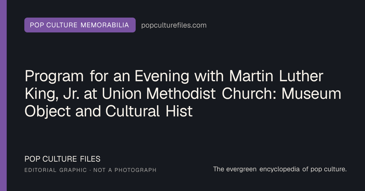 Editorial graphic for: Program for an Evening with Martin Luther King, Jr. at Union Methodist Church: Museum Object and Cultural History