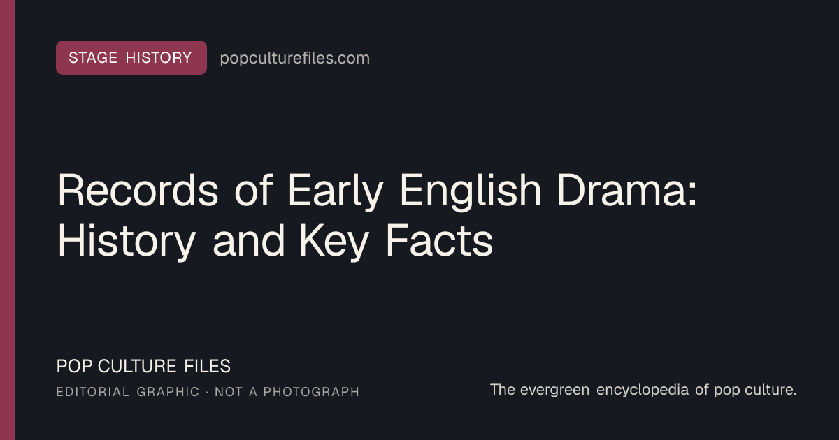 Editorial graphic for: Records of Early English Drama: History and Key Facts