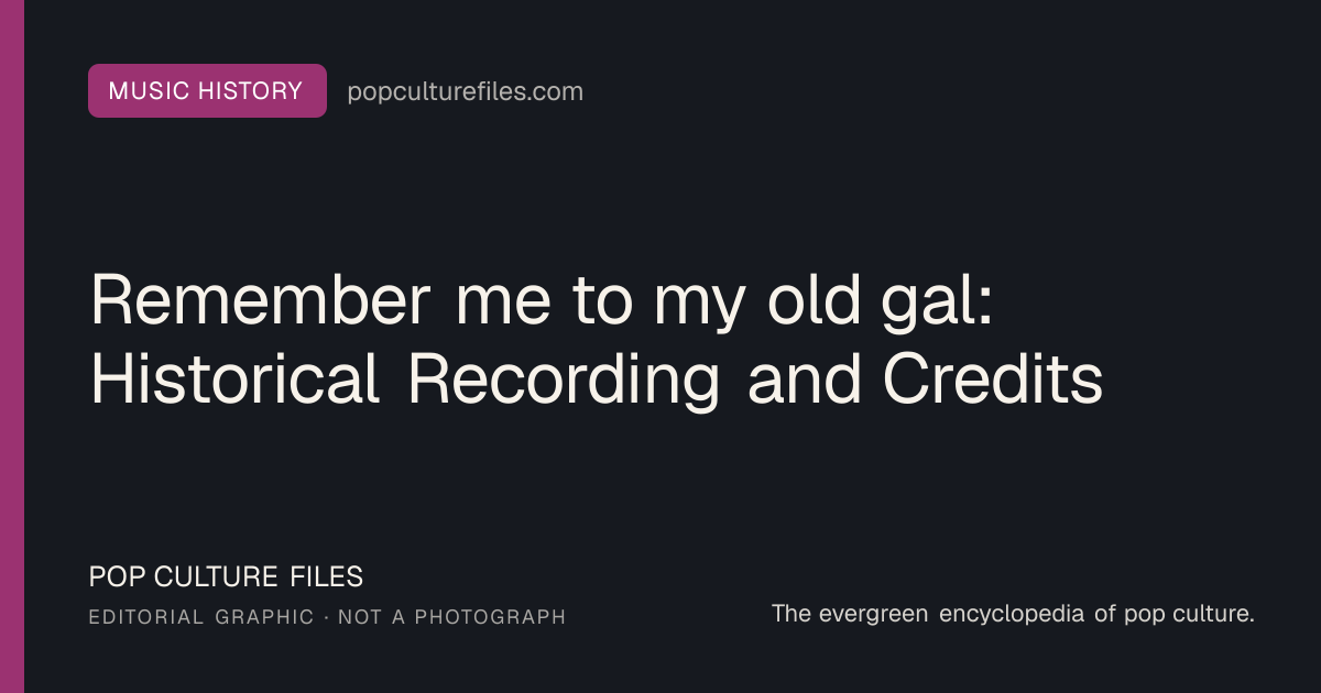Editorial graphic for: Remember me to my old gal: Historical Recording and Credits