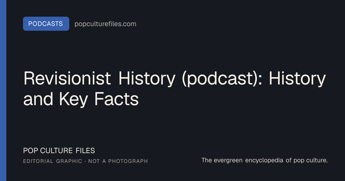 Editorial graphic for: Revisionist History (podcast): History and Key Facts