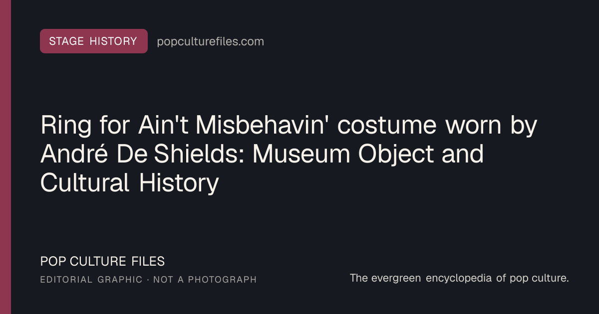 Editorial graphic for: Ring for Ain't Misbehavin' costume worn by André De Shields: Museum Object and Cultural History