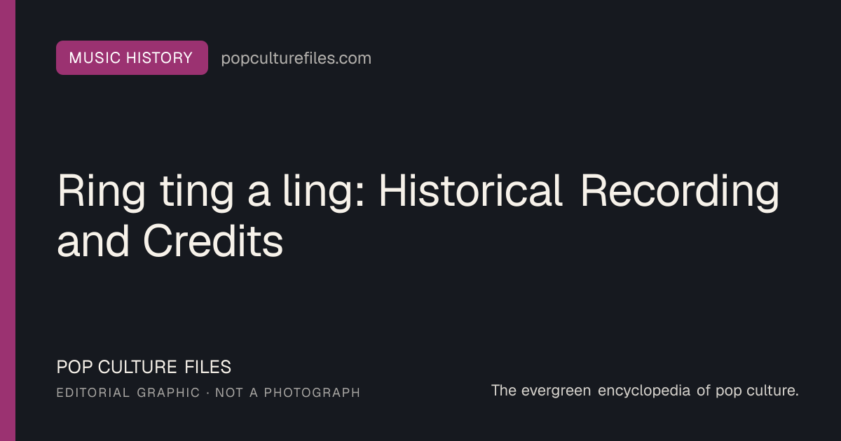 Editorial graphic for: Ring ting a ling: Historical Recording and Credits
