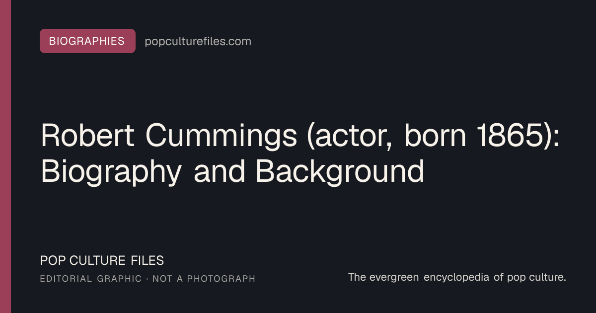 Editorial graphic for: Robert Cummings (actor, born 1865): Biography and Background