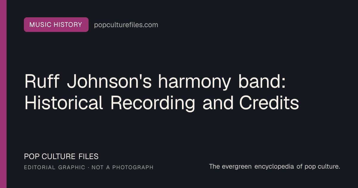 Editorial graphic for: Ruff Johnson's harmony band: Historical Recording and Credits