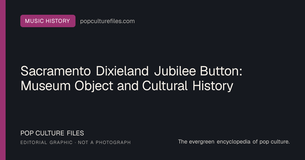 Editorial graphic for: Sacramento Dixieland Jubilee Button: Museum Object and Cultural History