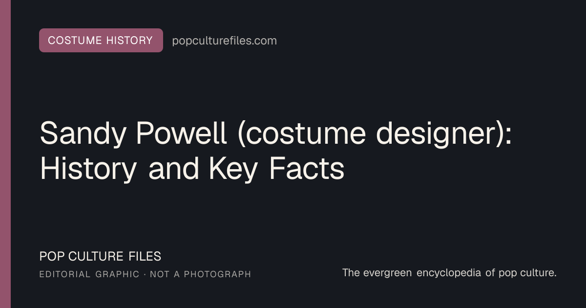 Editorial graphic for: Sandy Powell (costume designer): History and Key Facts