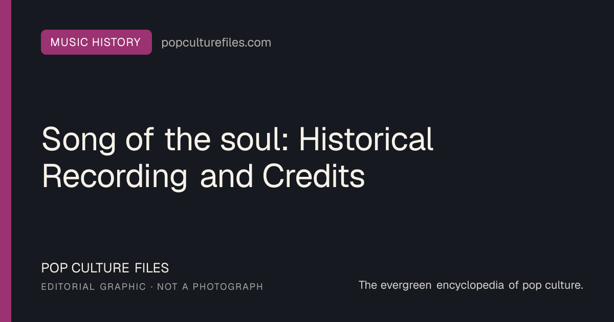 Editorial graphic for: Song of the soul: Historical Recording and Credits