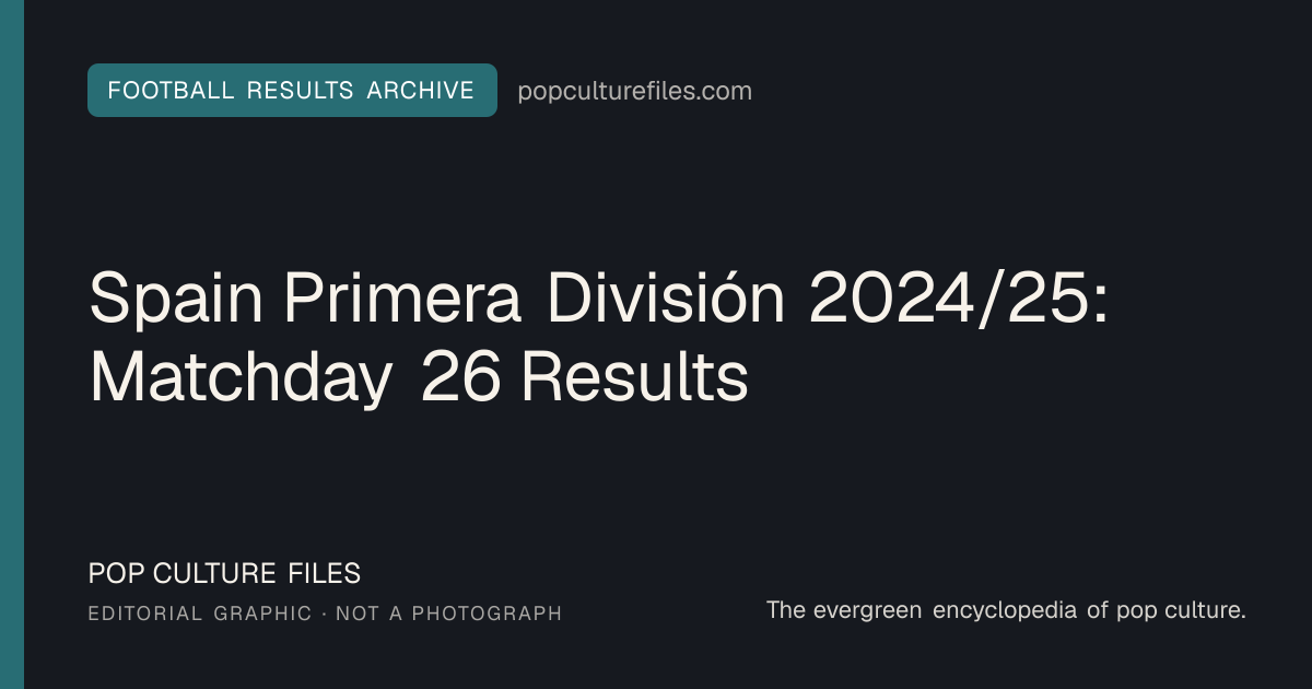 Editorial graphic for: Spain Primera División 2024/25: Matchday 26 Results