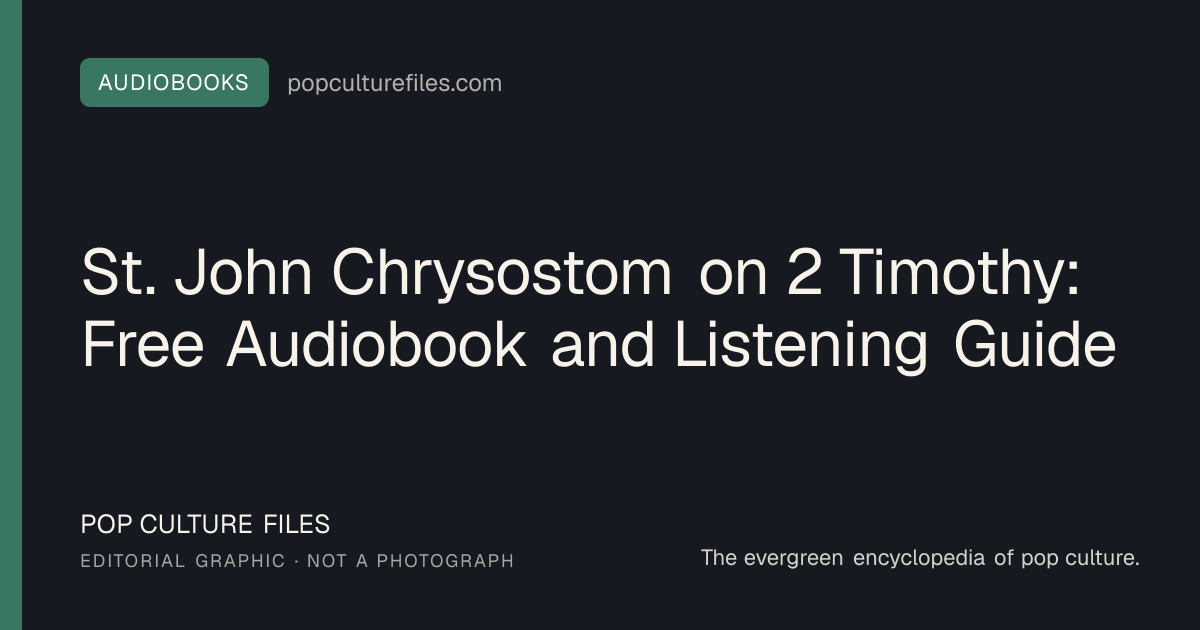 Editorial graphic for: St. John Chrysostom on 2 Timothy: Free Audiobook and Listening Guide
