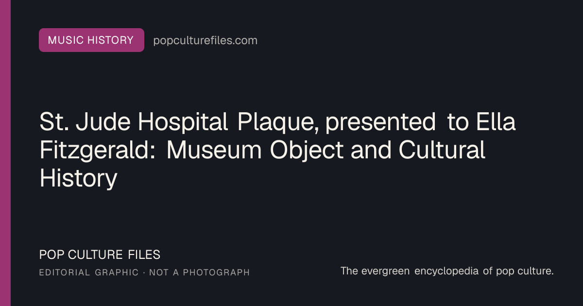 Editorial graphic for: St. Jude Hospital Plaque, presented to Ella Fitzgerald: Museum Object and Cultural History