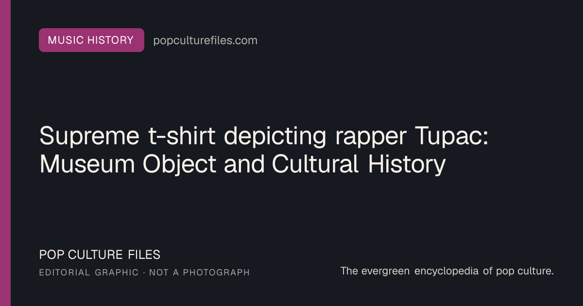Editorial graphic for: Supreme t-shirt depicting rapper Tupac: Museum Object and Cultural History
