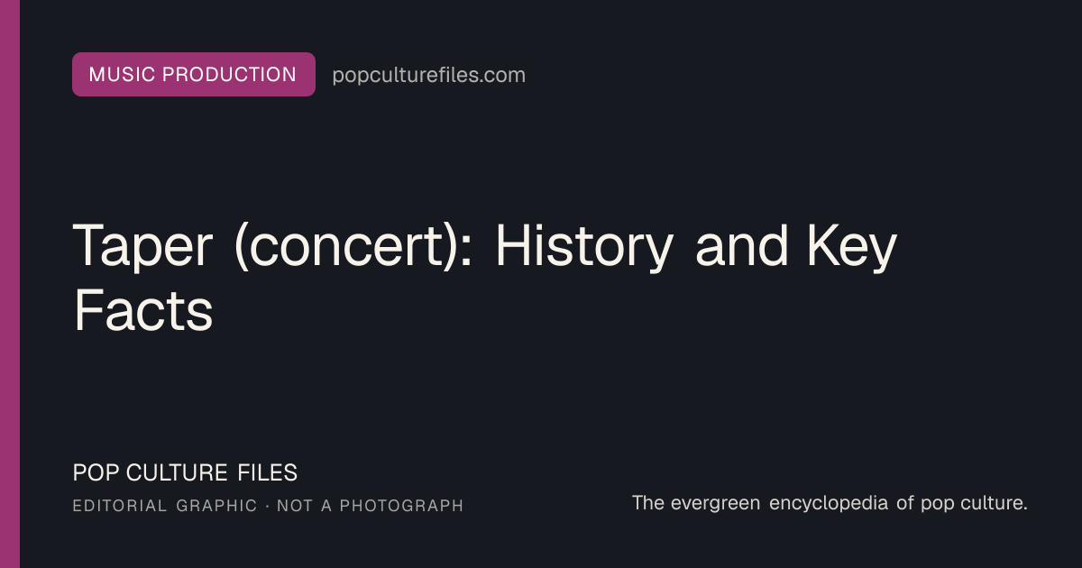 Editorial graphic for: Taper (concert): History and Key Facts